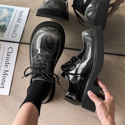 Men’s Stylish Derby Shoes with a Square-Round Toe