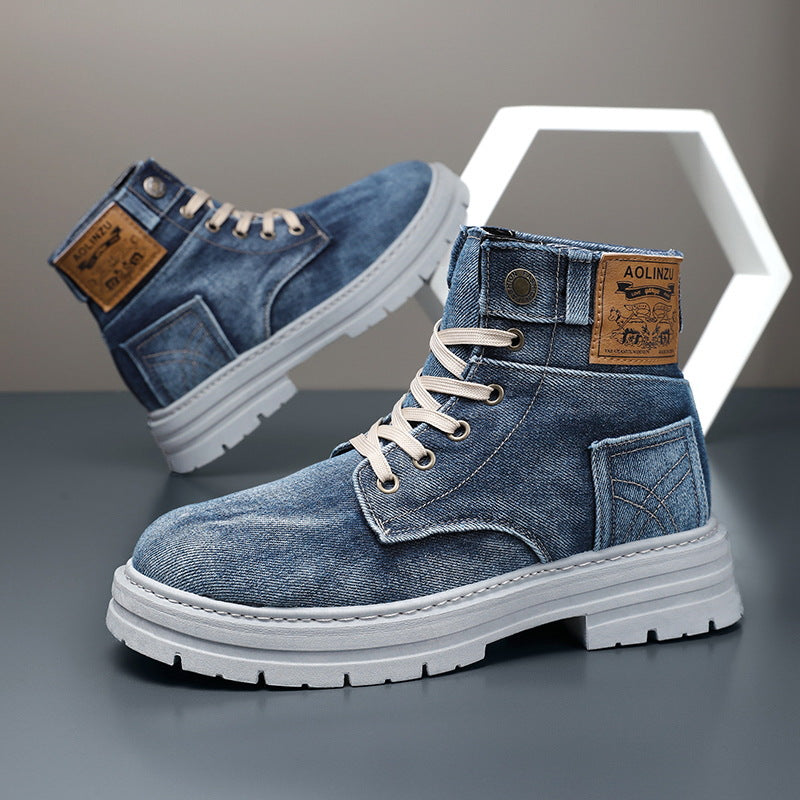Men’s High-Top Denim Casual Casual Martin Boots