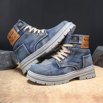 Men’s High-Top Denim Casual Casual Martin Boots