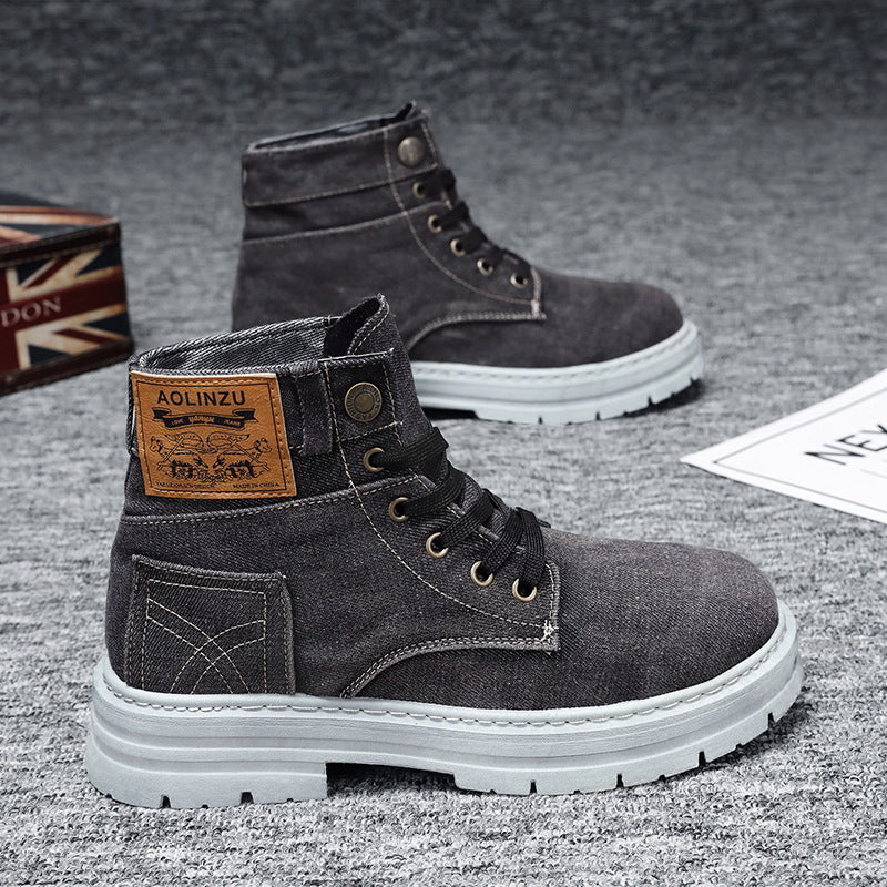 Men’s High-Top Denim Casual Casual Martin Boots