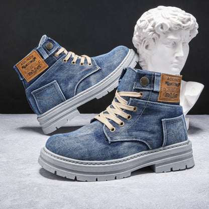 Men’s High-Top Denim Casual Casual Martin Boots