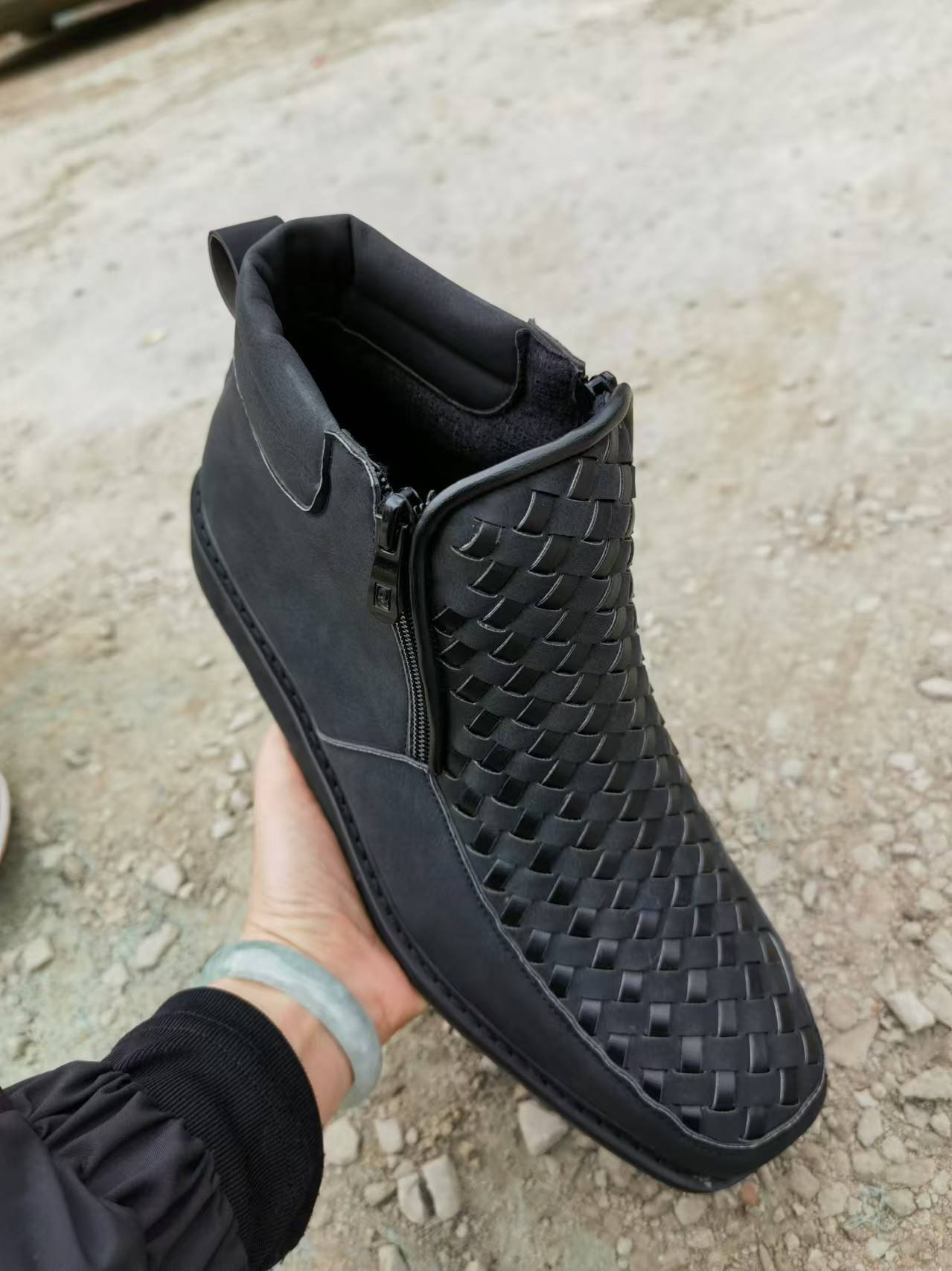 Side-Zip Retro Hand-Knitted Western Cowboy Boots