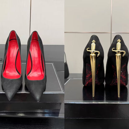 Women’s Genuine Leather Pointed-Toe Stiletto Heels