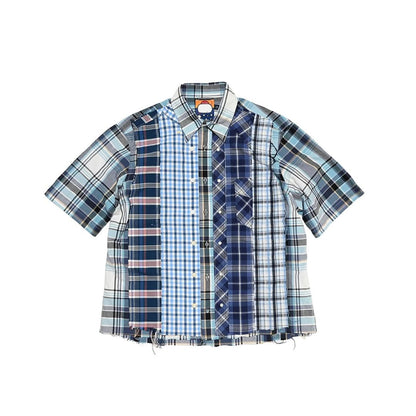 Men's Trendy Color-Block Plaid Shirt