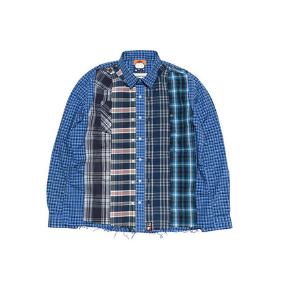 Men's Trendy Color-Block Plaid Shirt