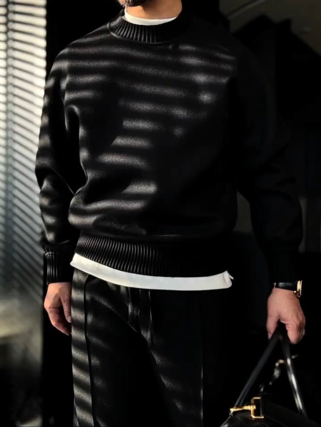 Men's High-Quality Slightly Relaxed Crew Neck Long-Sleeve Sweatshirt Set