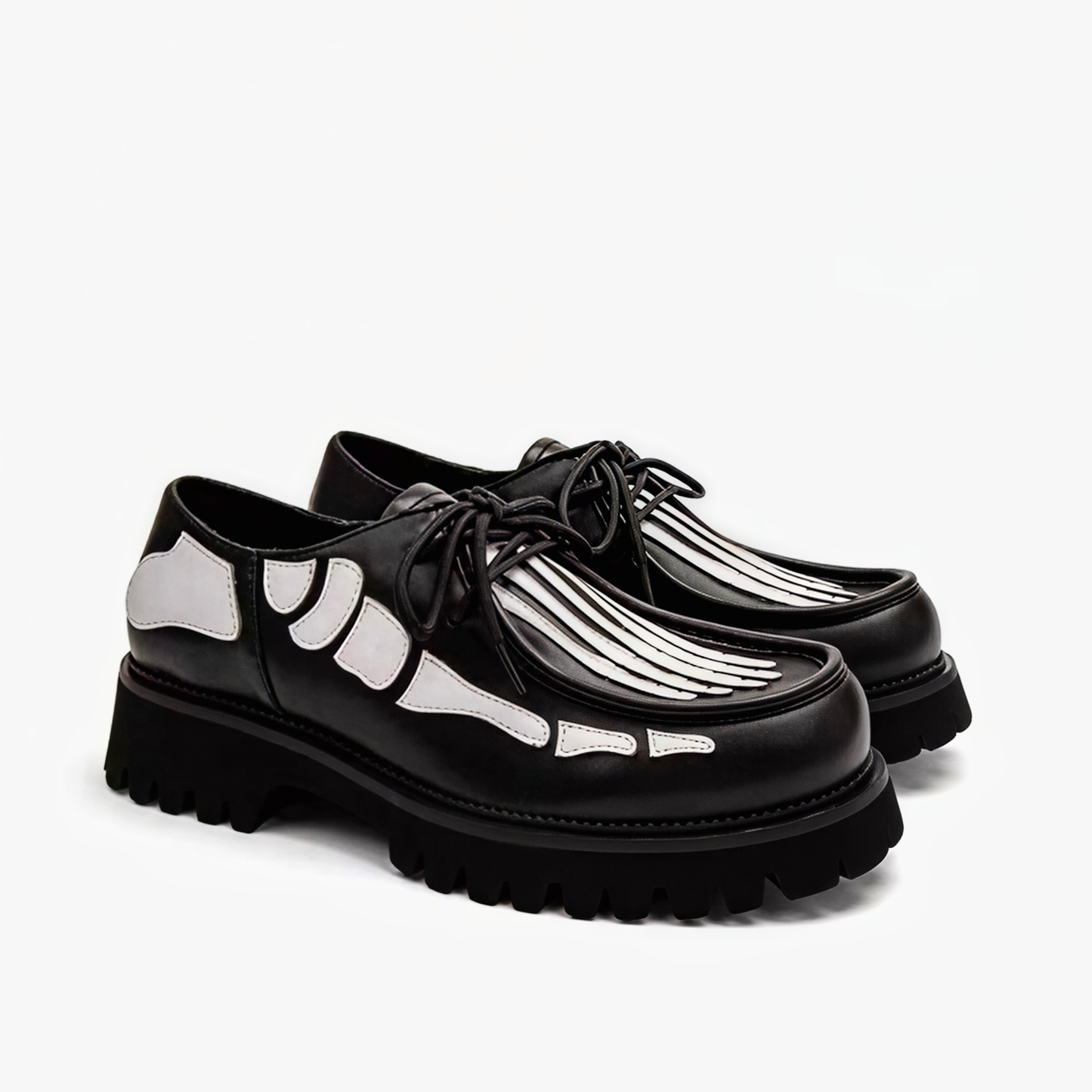 Bone-patterned Derby shoes