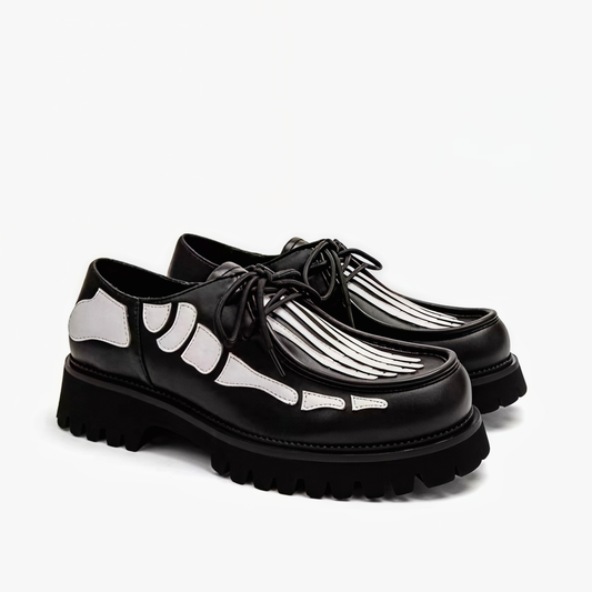 Bone-patterned Derby shoes