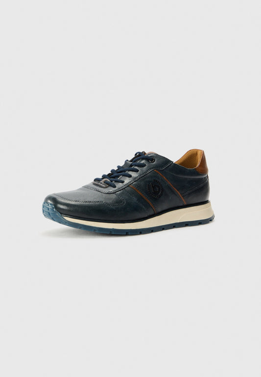 Leather Soft-Surface Casual Sneakers