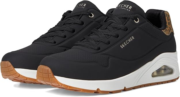 Men's Air Cushion Sole Waterproof Sneakers with Leopard Print Accents