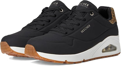 Men's Air Cushion Sole Waterproof Sneakers with Leopard Print Accents