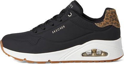 Men's Air Cushion Sole Waterproof Sneakers with Leopard Print Accents