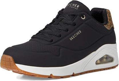 Men's Air Cushion Sole Waterproof Sneakers with Leopard Print Accents