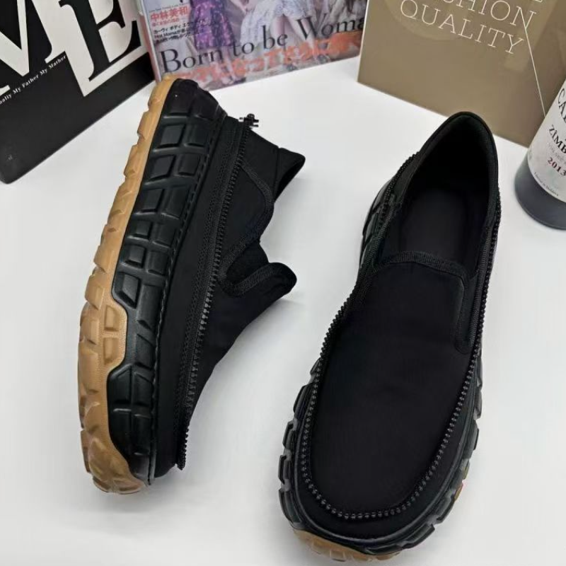 Men's Personality Zipper Slip-On Chunky Shoes