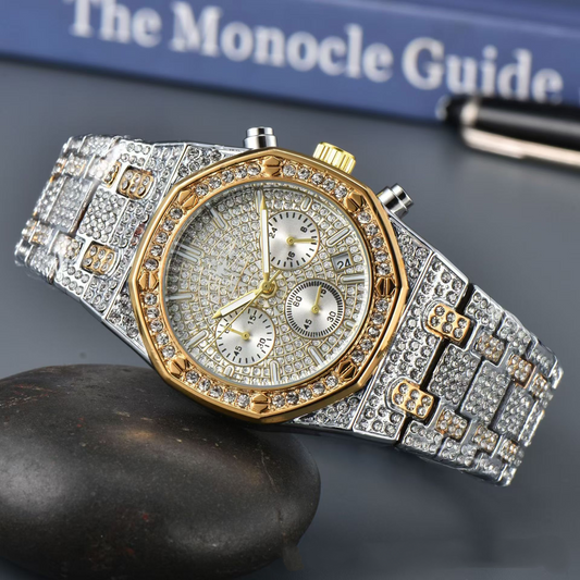 Automatic Mechanical Watch with Rhinestones