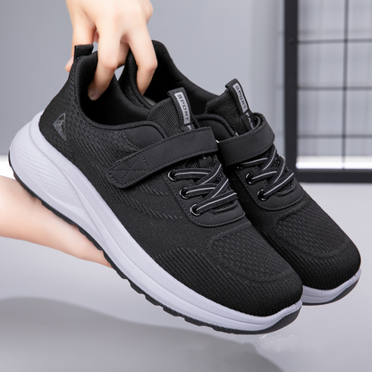 Men's Soft-Soled Mesh Sneakers with Hook-and-Loop Closure