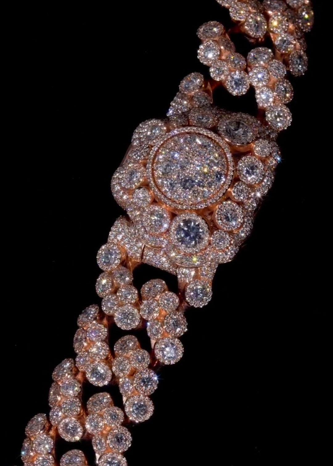 Rose Gold Heavy-Duty Full-Diamond Cuban Necklace