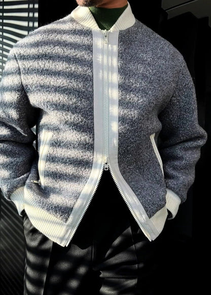 Men’s Fleece-Knit Paneled Jacket