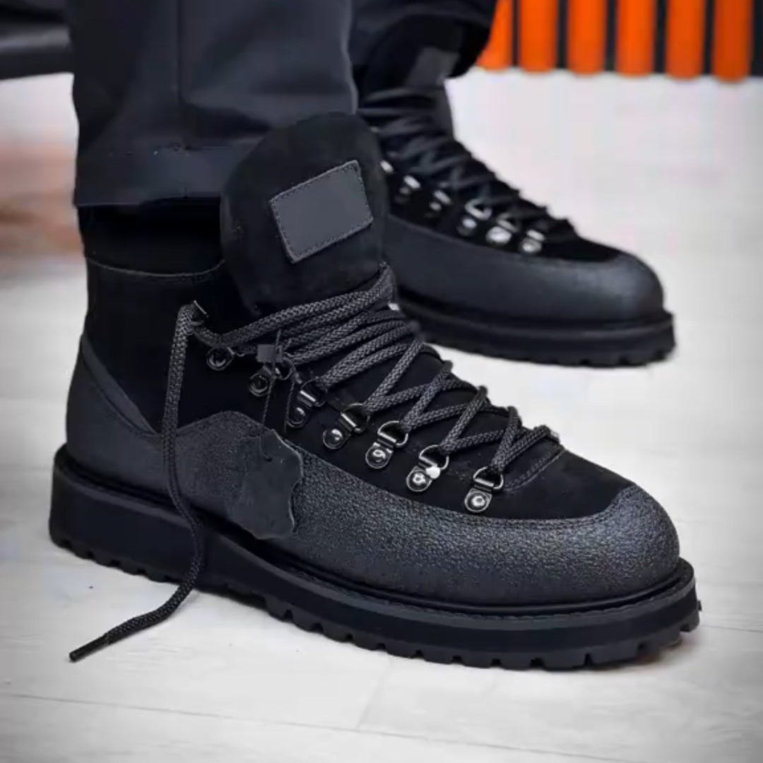 Men’s Casual Color-Block Leather Boots