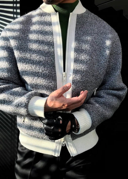 Men’s Fleece-Knit Paneled Jacket