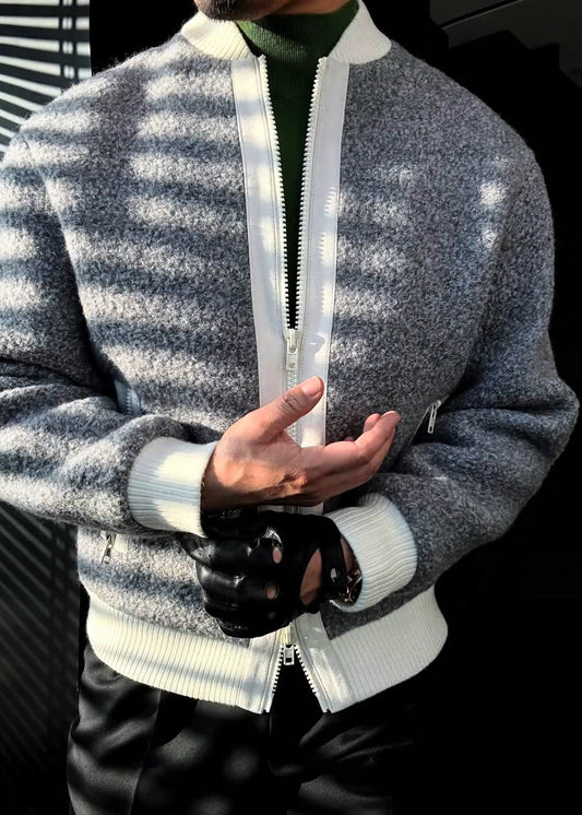 Men’s Fleece-Knit Paneled Jacket