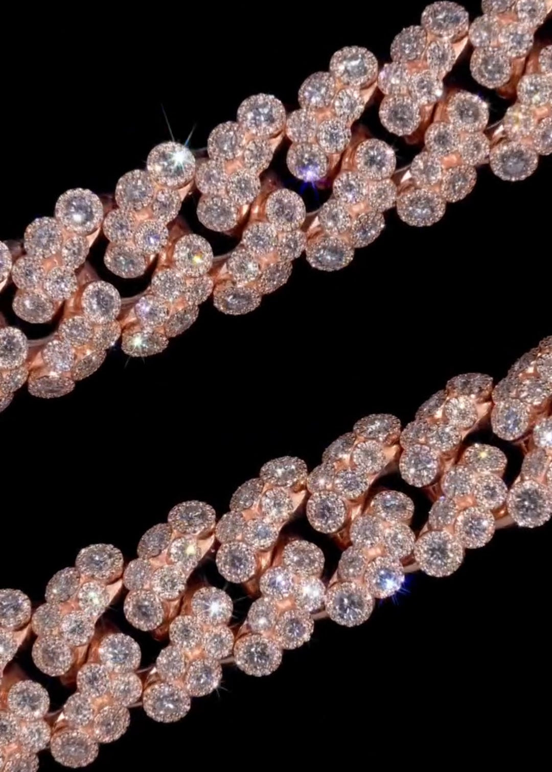 Rose Gold Heavy-Duty Full-Diamond Cuban Necklace
