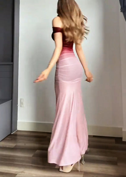 Off-the-Shoulder Gradient Dress