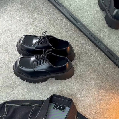 Men’s Casual Square-Toe Leather Shoes