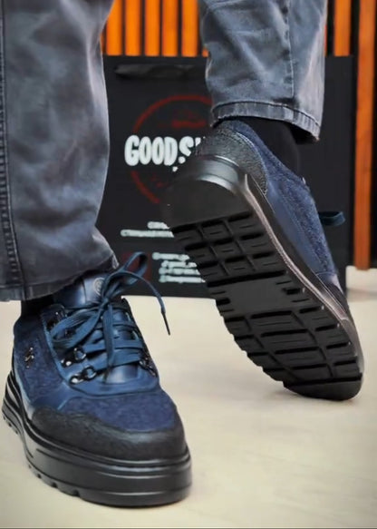 Men's Warm Suede-Leather Paneled Casual Shoes