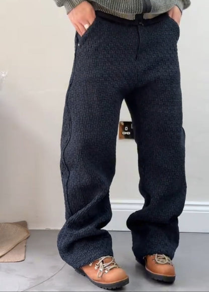 Men’s Hand-Knitted Dark Wash Denim Jeans