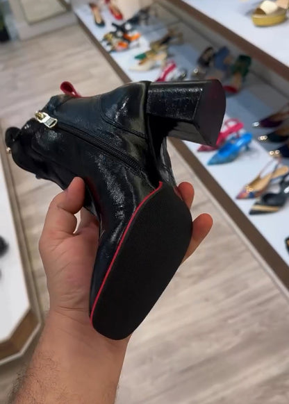 Women's Fashion Studded Block-Heel Leather Boots