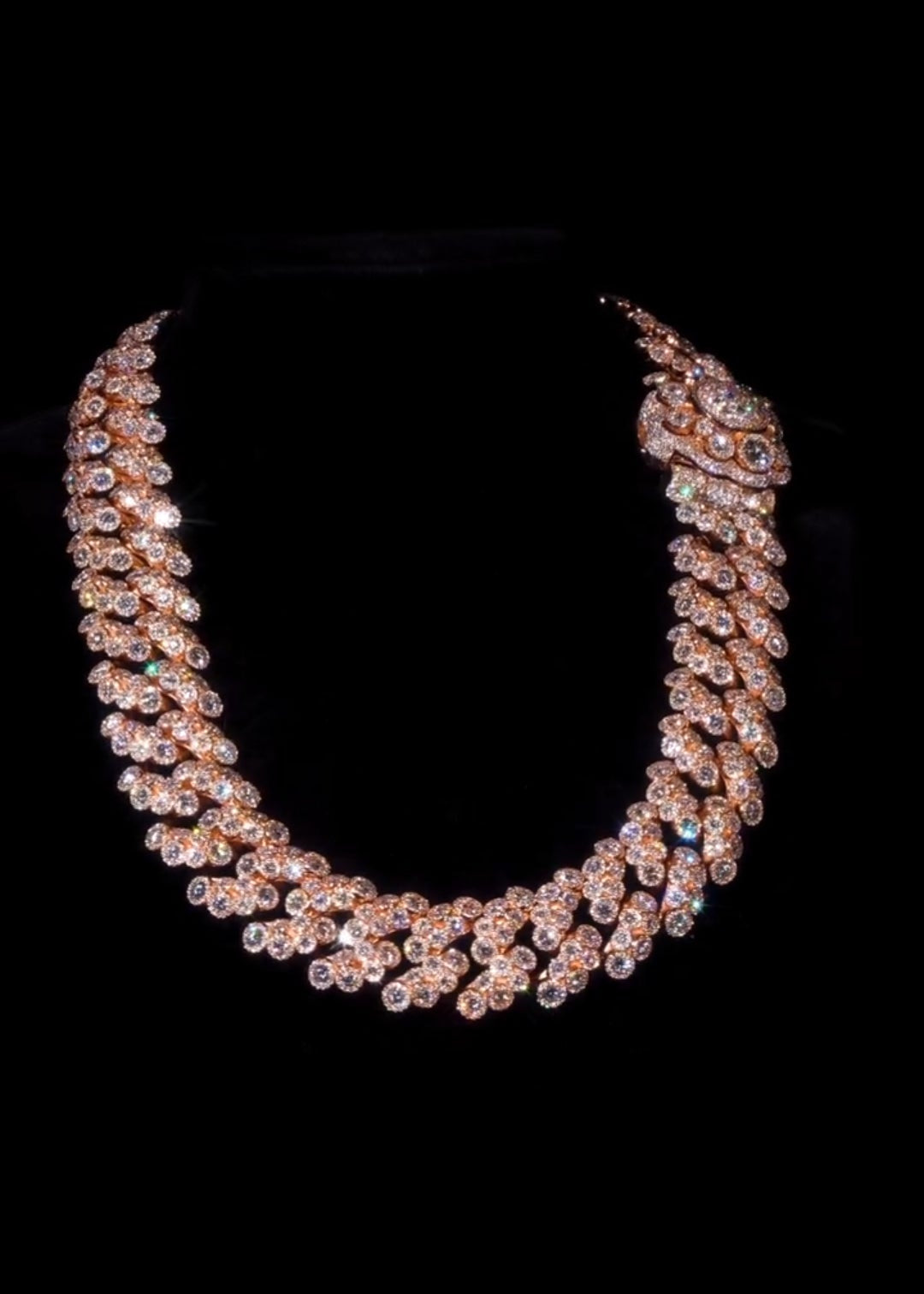 Rose Gold Heavy-Duty Full-Diamond Cuban Necklace
