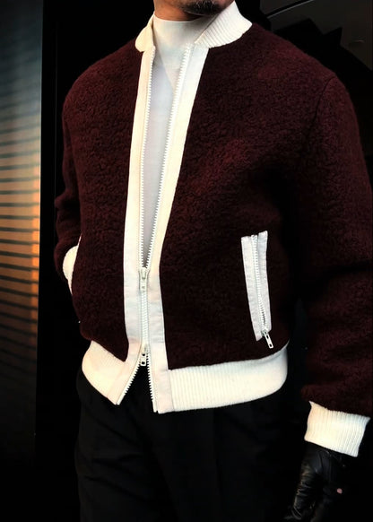 Men’s Fleece-Knit Paneled Jacket