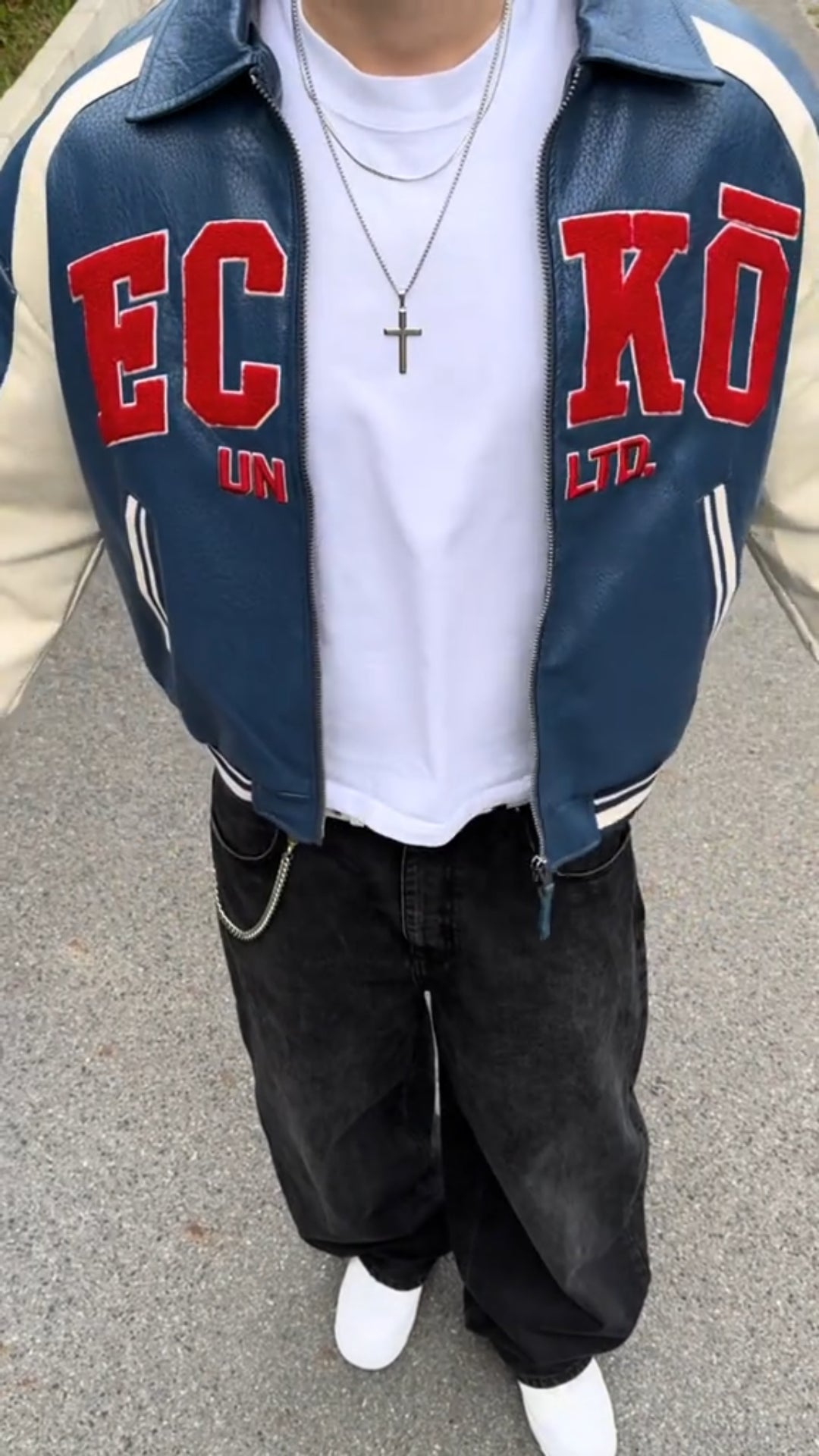 Men’s Embroidered Racing-Inspired Leather Jacket