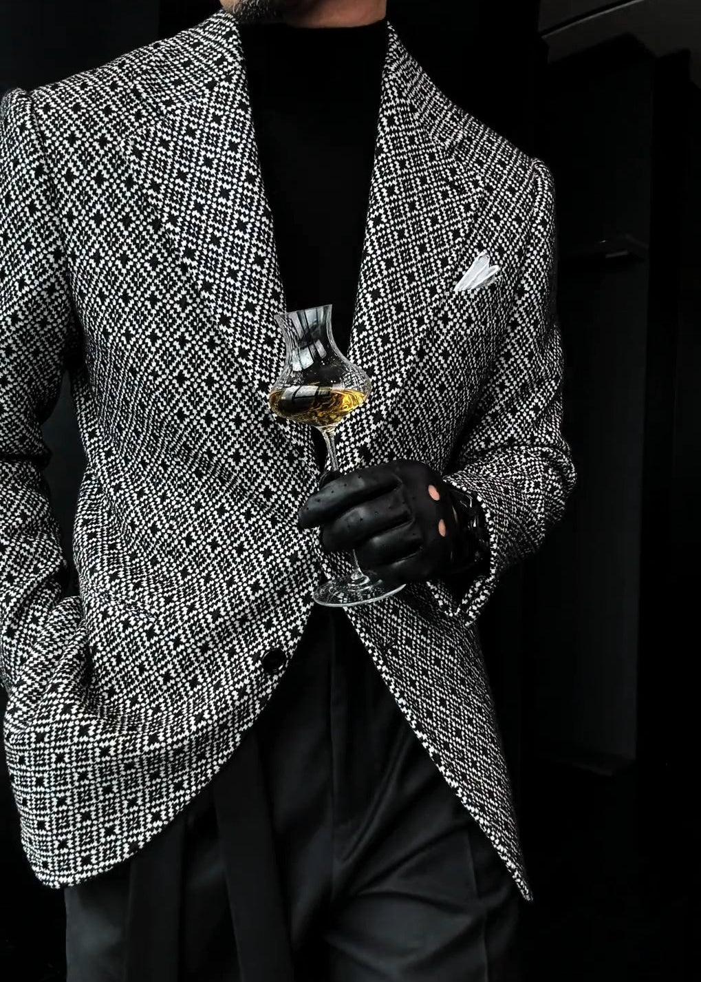 Men’s Diamond-Quilted Jacquard Suit Jacket