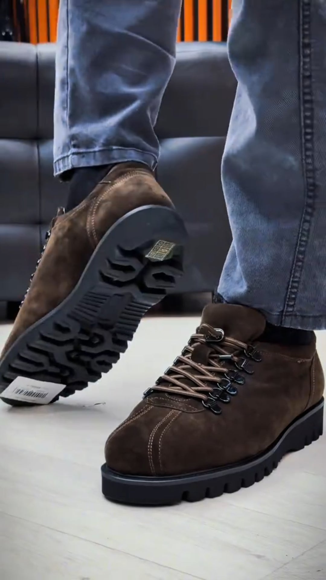 Men's Suede Drawstring Buckle Casual Shoes