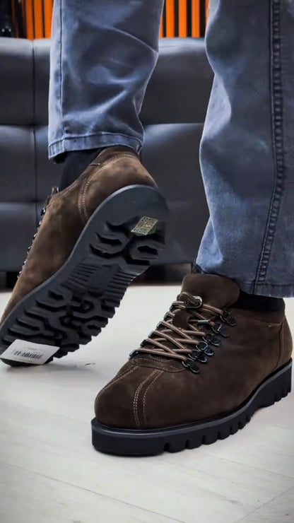 Men's Suede Drawstring Buckle Casual Shoes