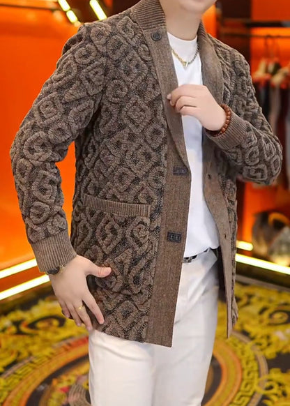 Men’s Comfortable Warm Wool Blend Ribbed Jacket