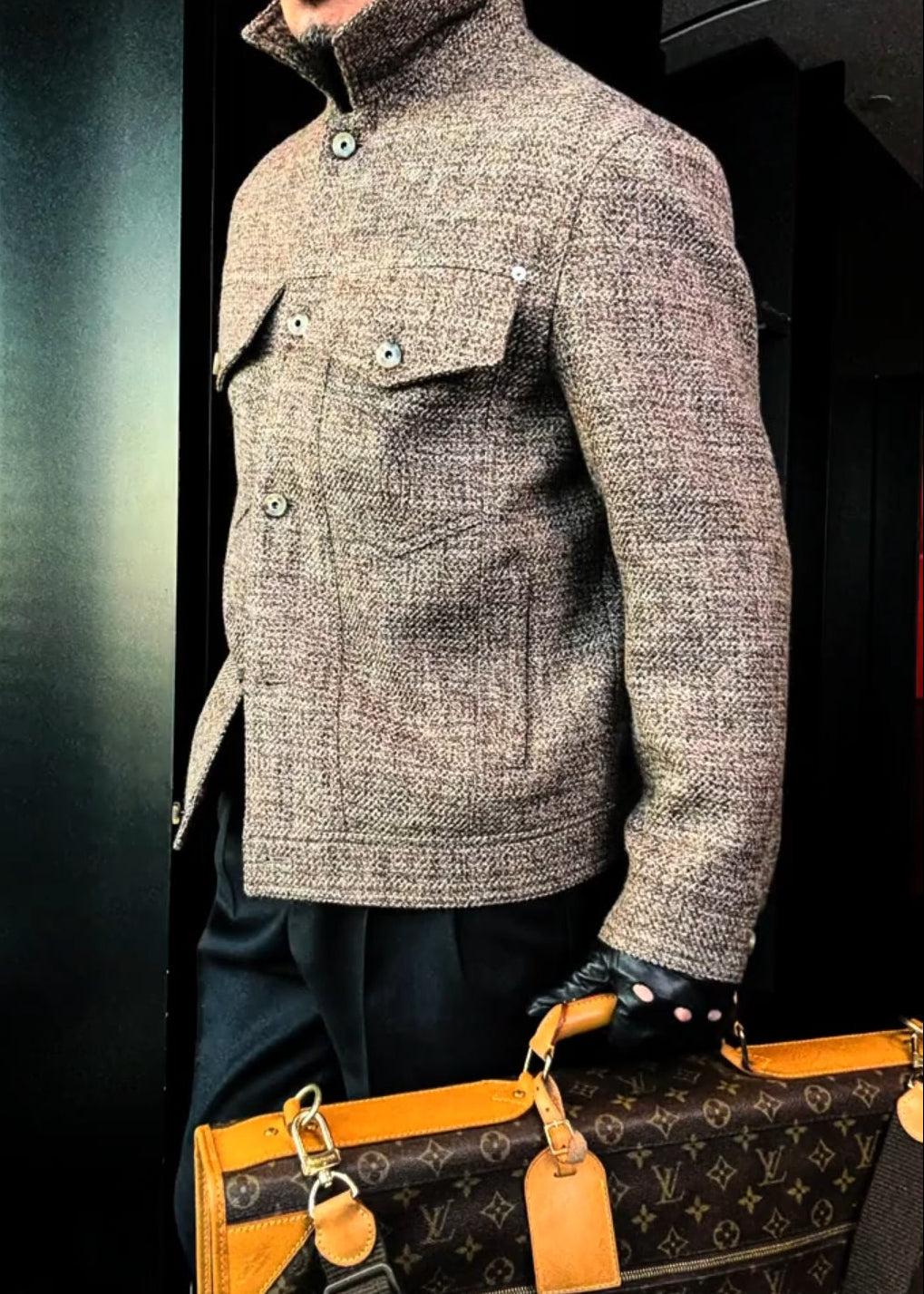 Men’s Heavy-Duty Linen Stand-Collar Jacket