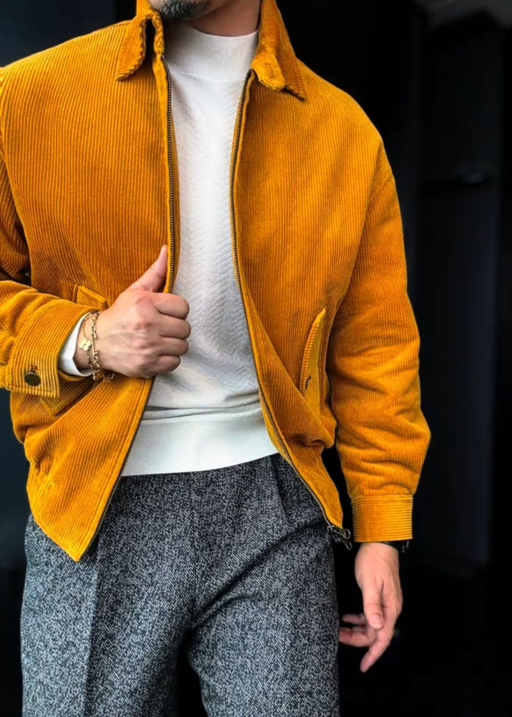 Men's Corduroy Dopamine Collared Jacket