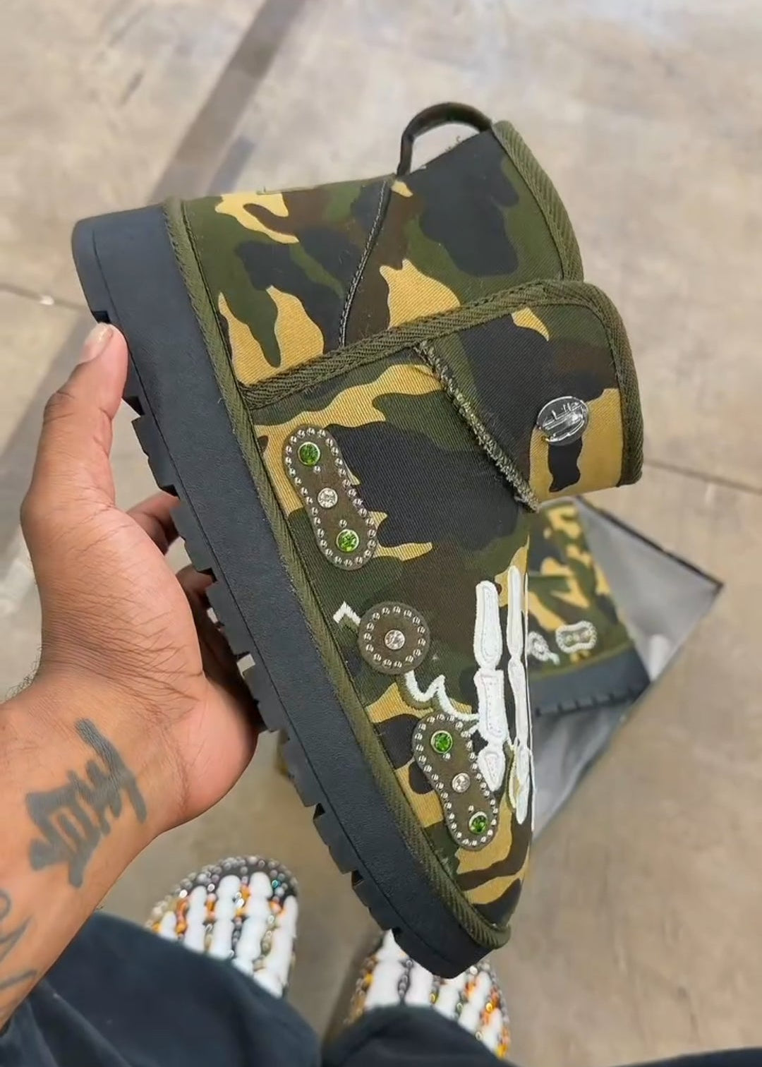 Men's Skull Camo Cotton Boots