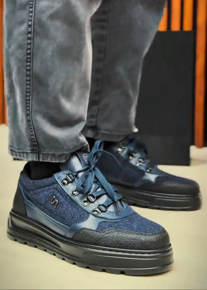 Men's Warm Suede-Leather Paneled Casual Shoes