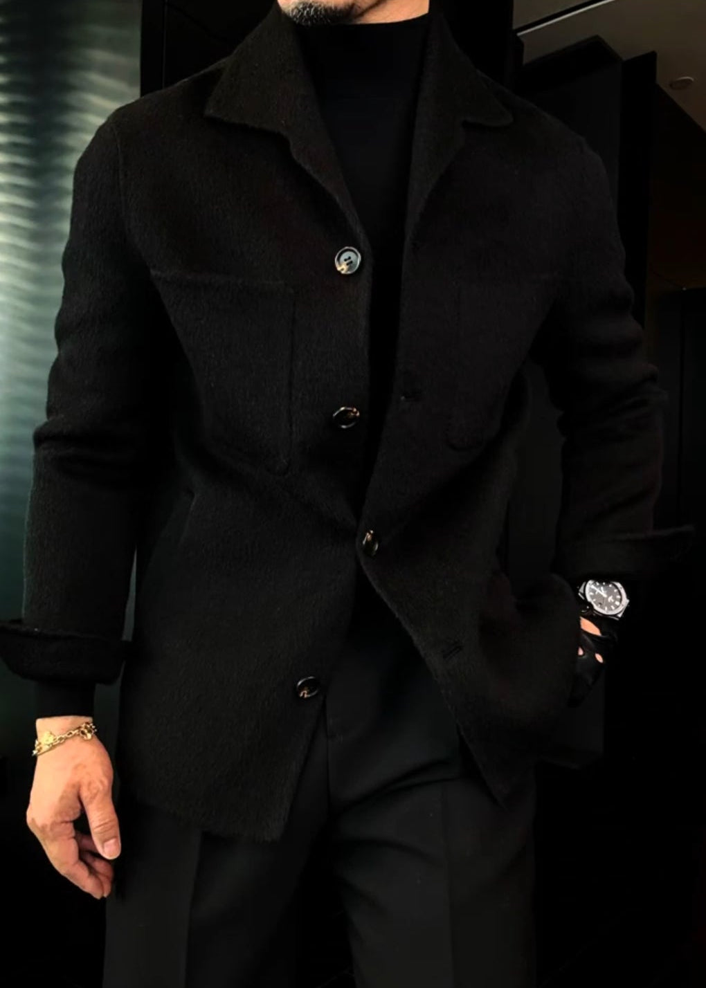 Men's Minimalist Wool Blend Coat