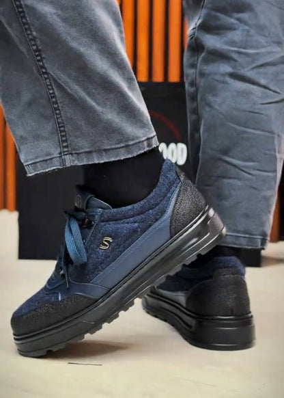 Men's Warm Suede-Leather Paneled Casual Shoes