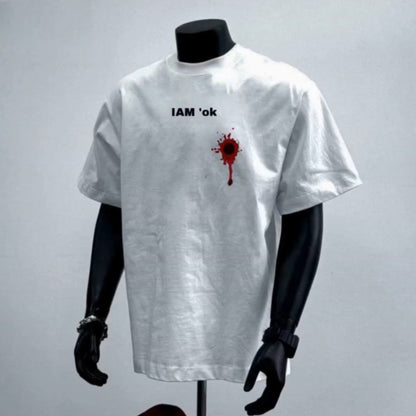 Custom-Printed "IAM'ok" 100% Cotton T-Shirt