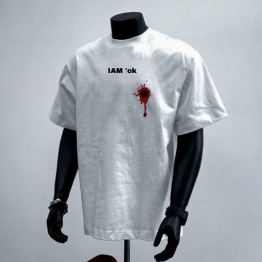 Custom-Printed "IAM'ok" 100% Cotton T-Shirt