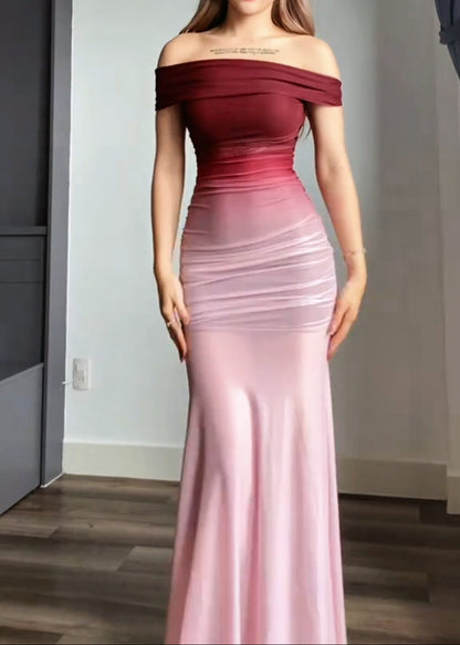 Off-the-Shoulder Gradient Dress