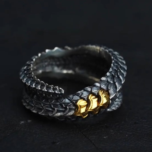 Men’s Gold-Inlaid Heavy-Duty Stylish Keel-Inspired Ring