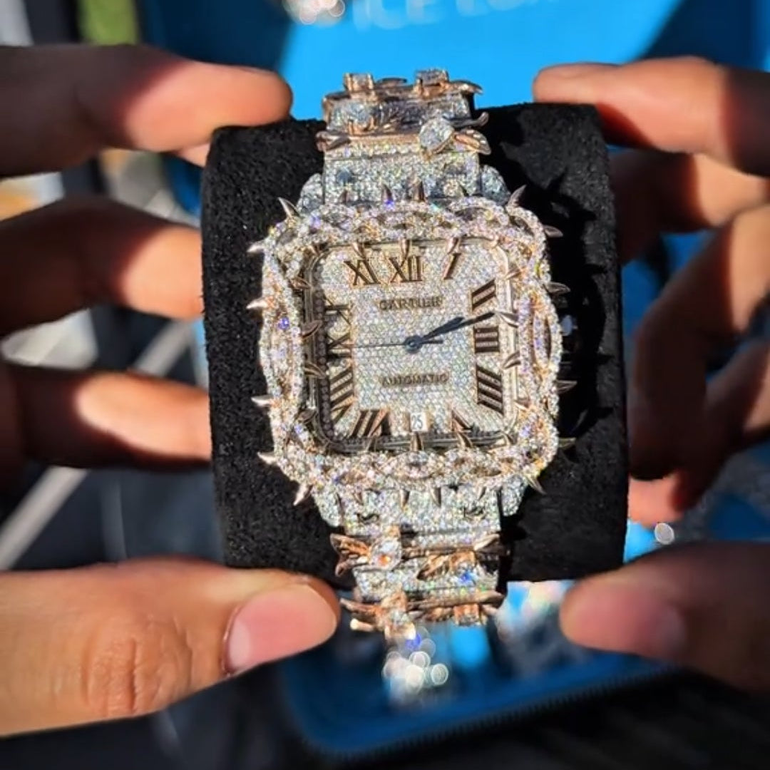 Heavy-Duty Full-Diamond Cuban Watch