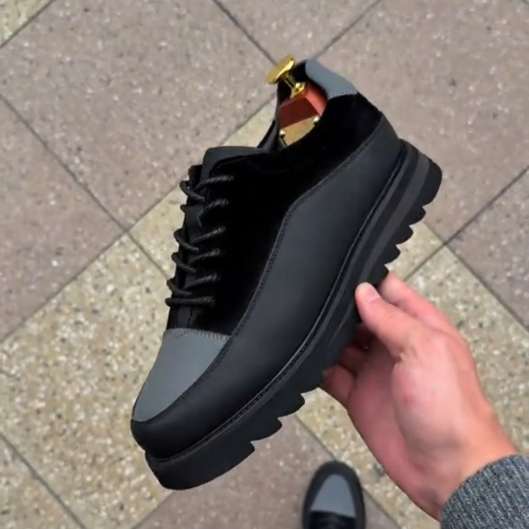 Men’s Suede Leather Paneled Non-Slip Leather Shoes